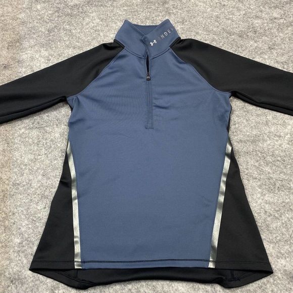 Under Armour Womens Pullover Medium FITTED Cold Gear 1/4 Zip Thumb Holes - Picture 2 of 12